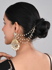 Gold Plated Ear chains small beads-1