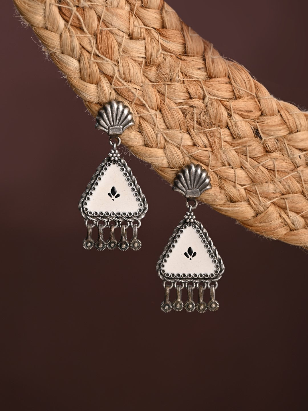 handpainted drop earring White
