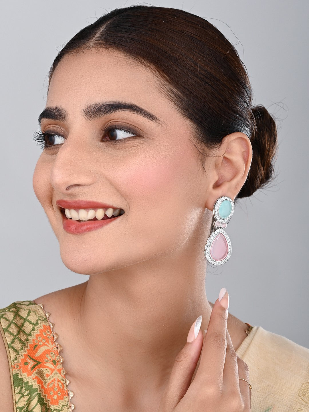 AD stone Tear drop earrings