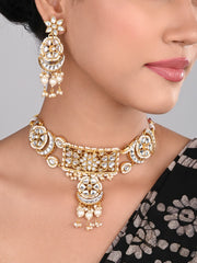 Kundan & Meenakari Necklace Set Gold