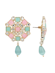 Gold plated Multi col Stone Studs