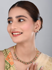 Gold Plated Multi coloured stone Necklace set