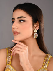 MOP Meenakari Floral Drop Earrings - Multi