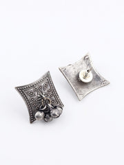 Silver oxydized earring with Ghungroo