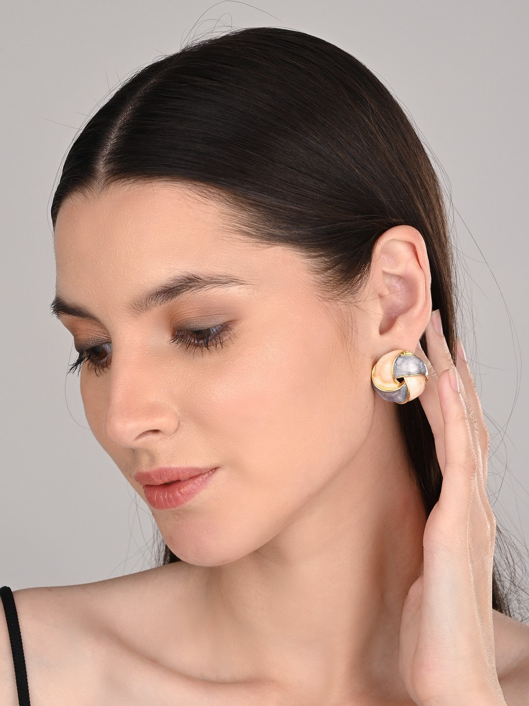 Enamelled Multi coloured Pinwheel Stud  earring
