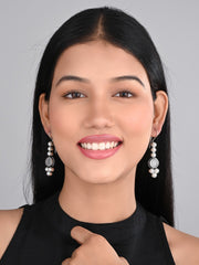 Pearl & Stone drop earring White