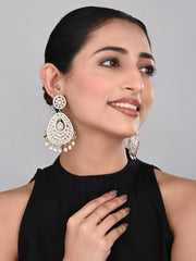 Gold plated kundan chandbali Earring