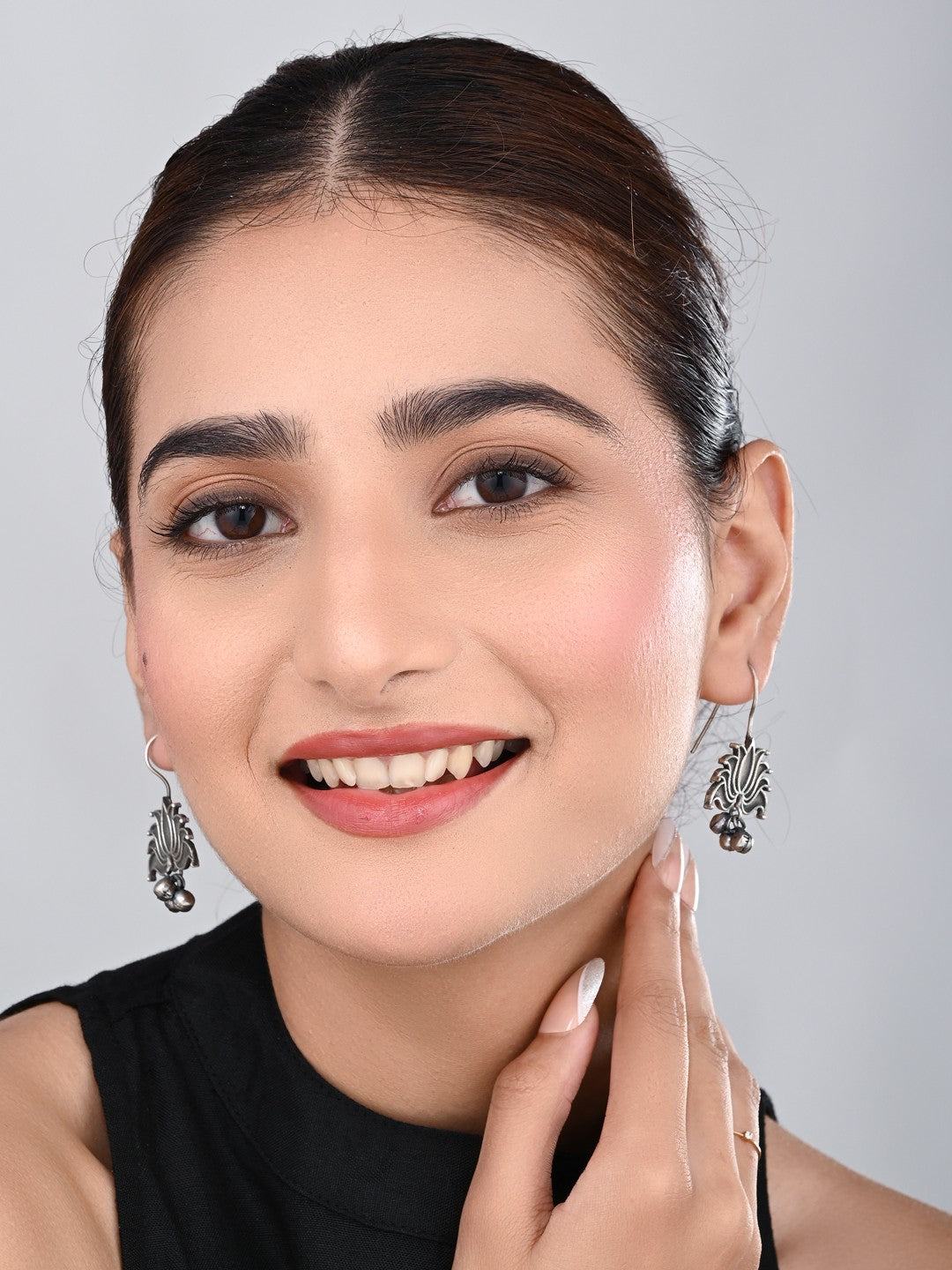 Silver Bloom Drop Earrings