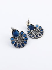Silver Oxidised AD stone studs
