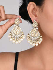 Paisely kundan, MOP & Meenakari chandbali Earring