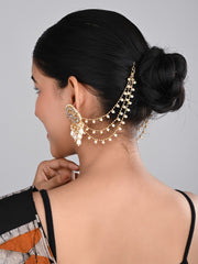Gold Plated Ear chains small beads-1