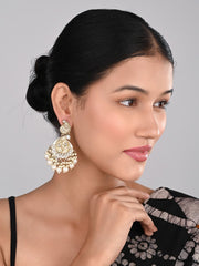 Paisely kundan, MOP & Meenakari chandbali Earring