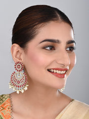 Circular Contemporary Chandbali - Red