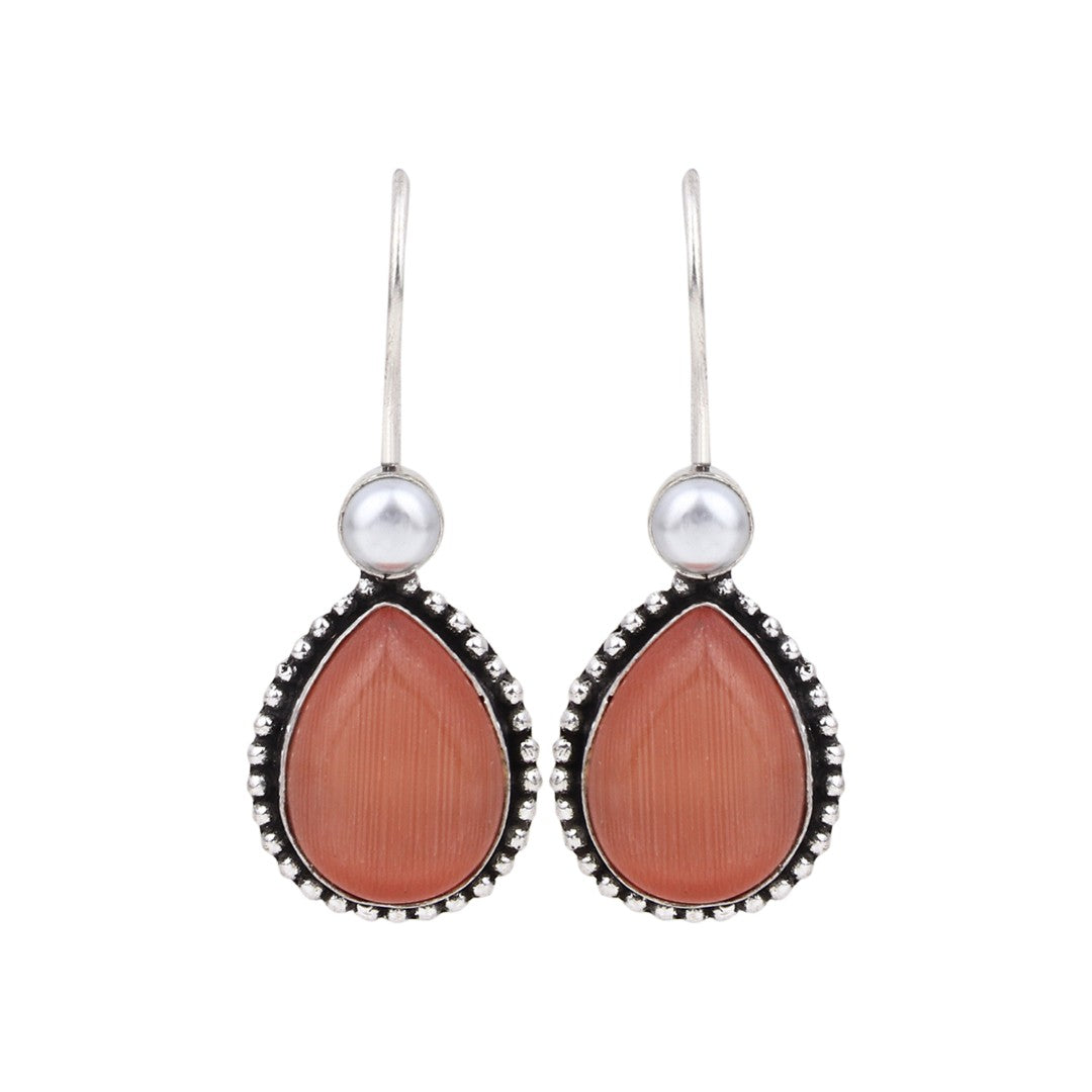 Set of two Monalisa drop earrings - blue & Orange