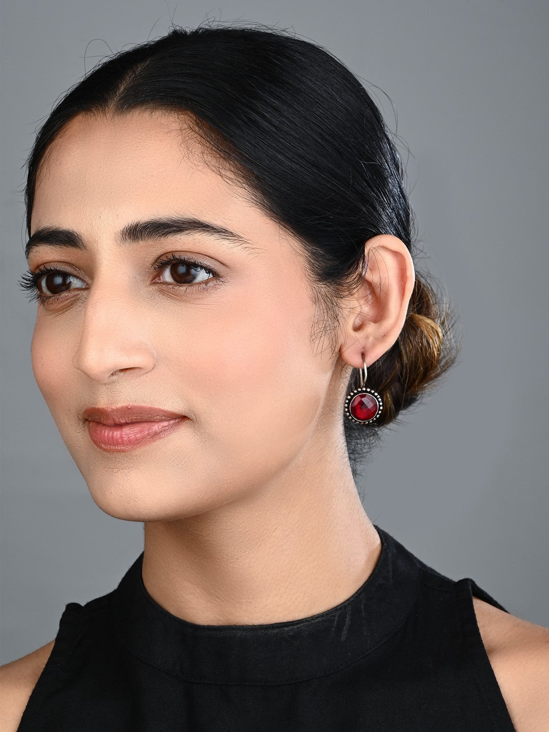 Contemporary Drop Earring Red