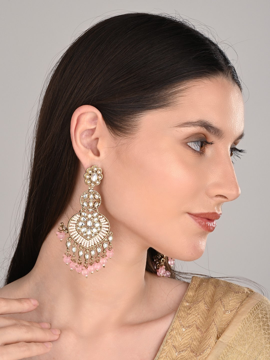 Gold plated & Meenakari Chandbali