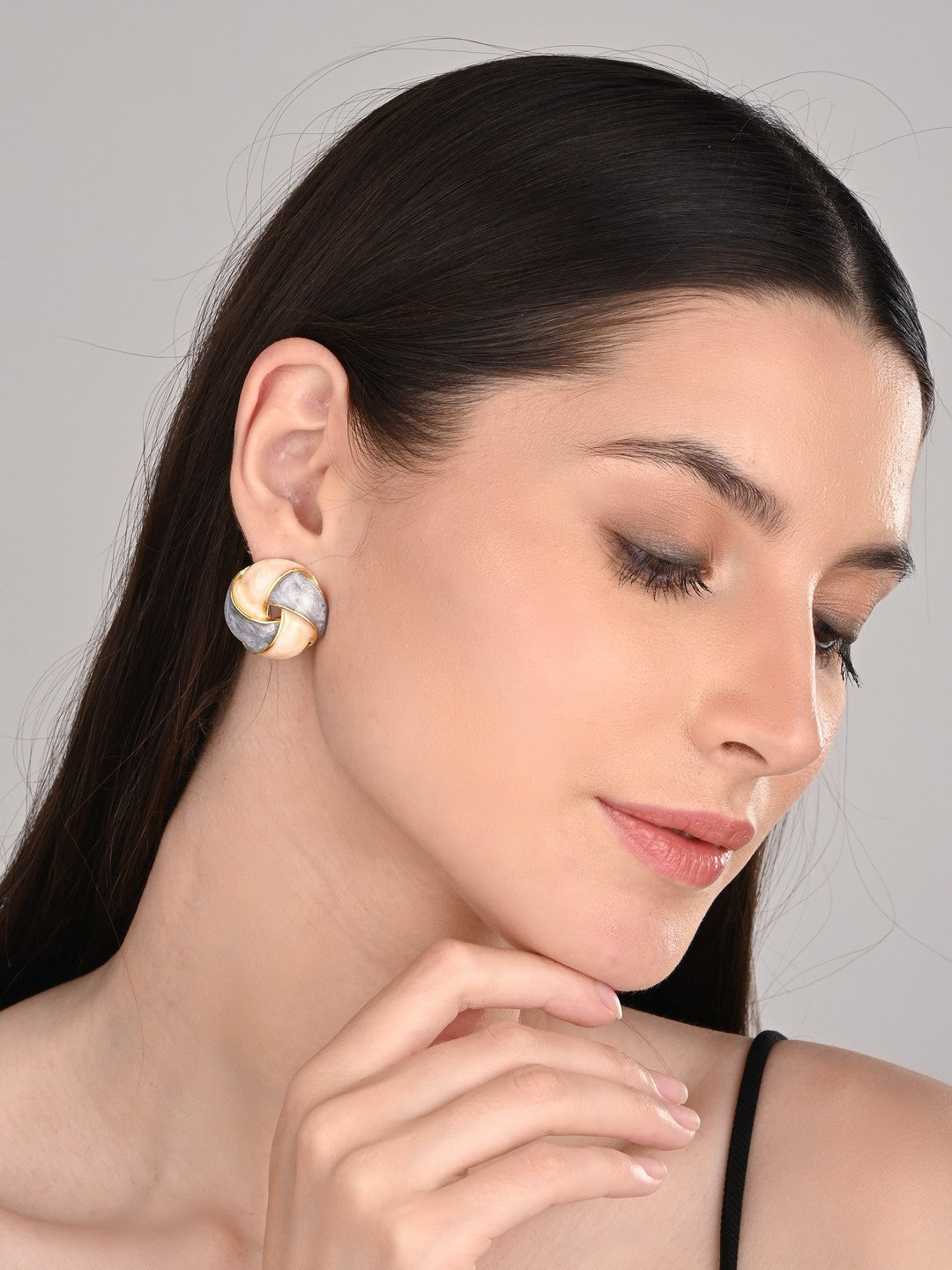 Enamelled Multi coloured Pinwheel Stud  earring