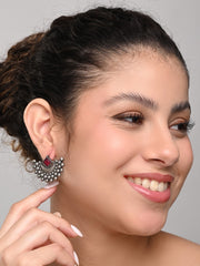 Crescent moon Studs Green Red