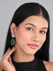 Hand-Painted Drop Earrings Blue