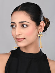 Gold-Plated Temple Bell Earrings- Multi