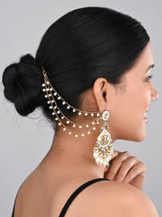 Gold Plated Ear chains small beads-1