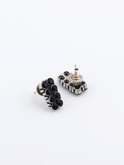 Silver Oxidised AD Stone Stud in Brass