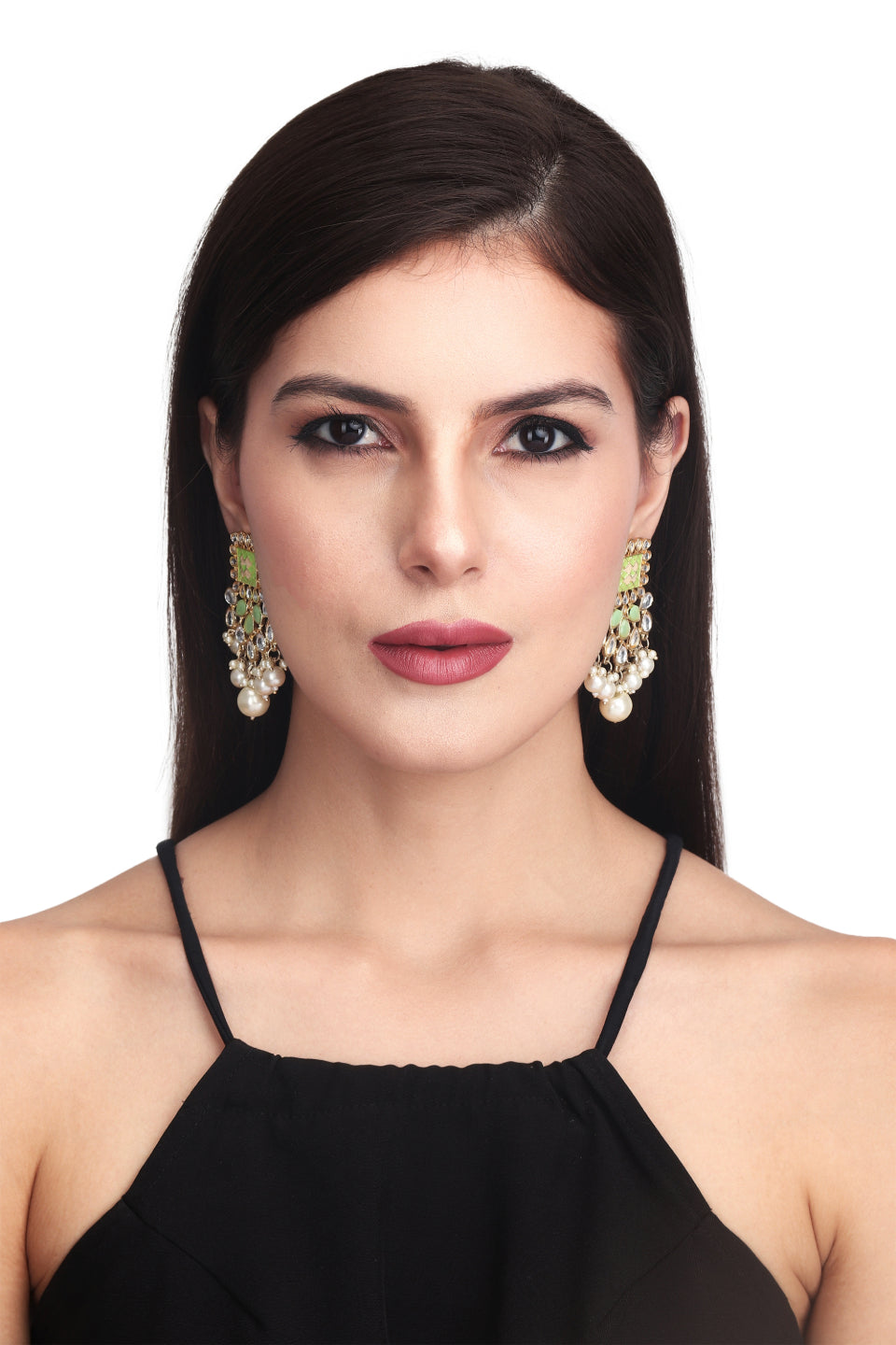 Gold plated Enamel drop Earring