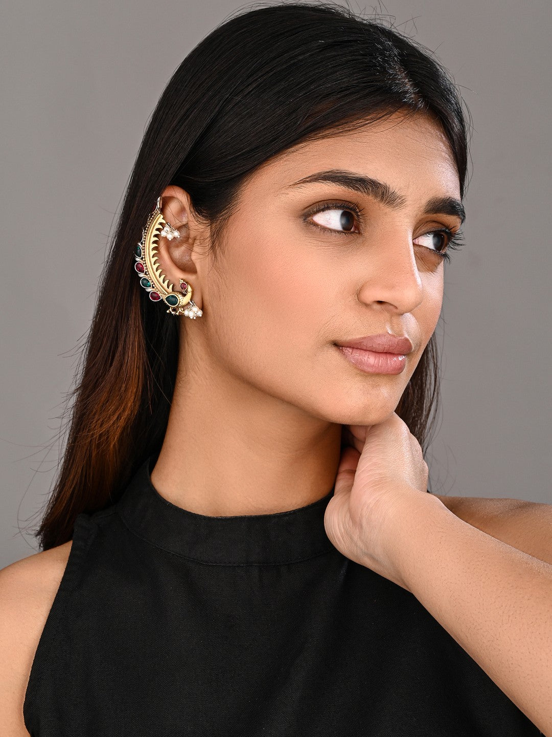 Peacock Crescent Earrings