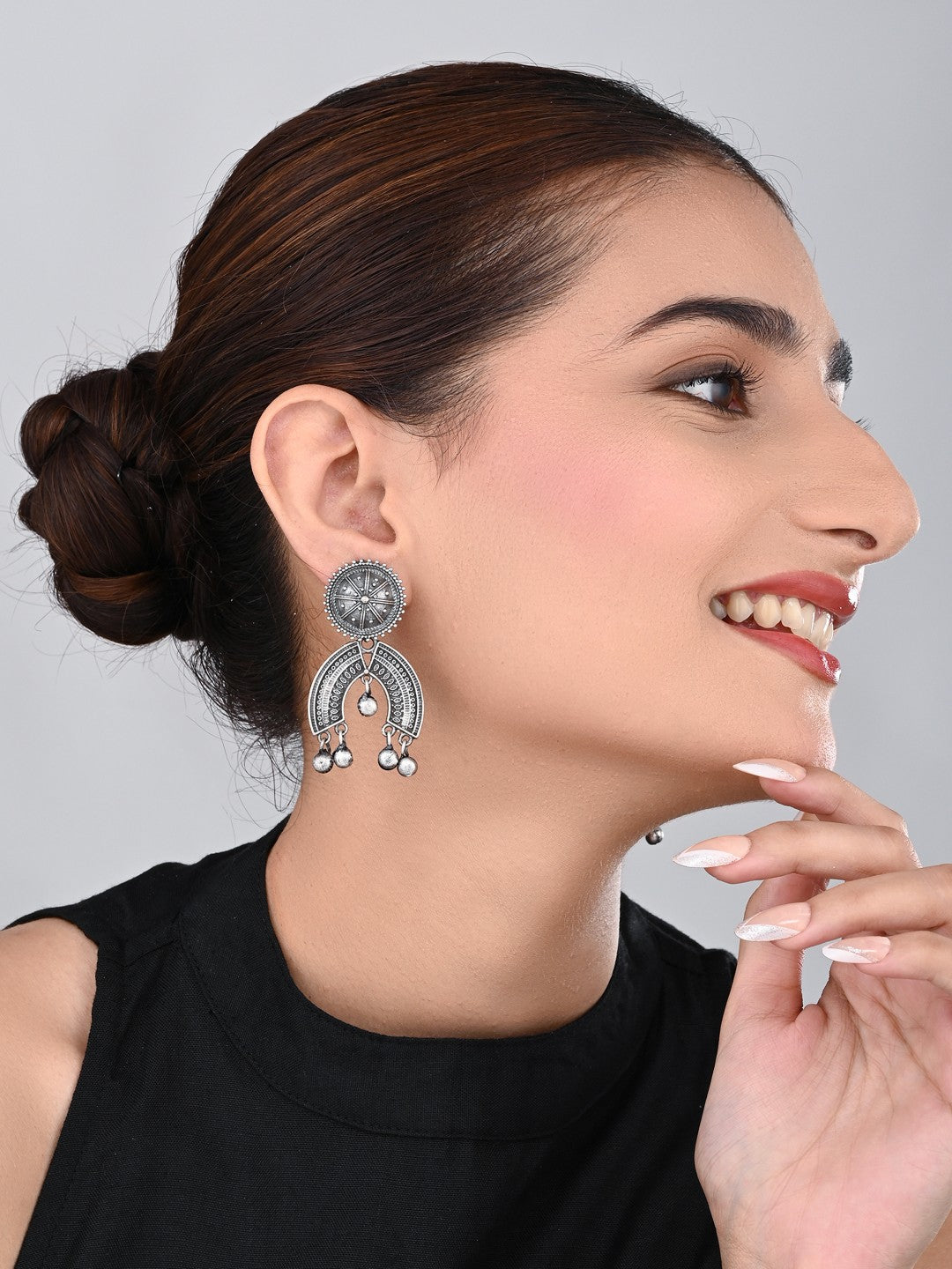 Tribal Crescent Drop Earrings