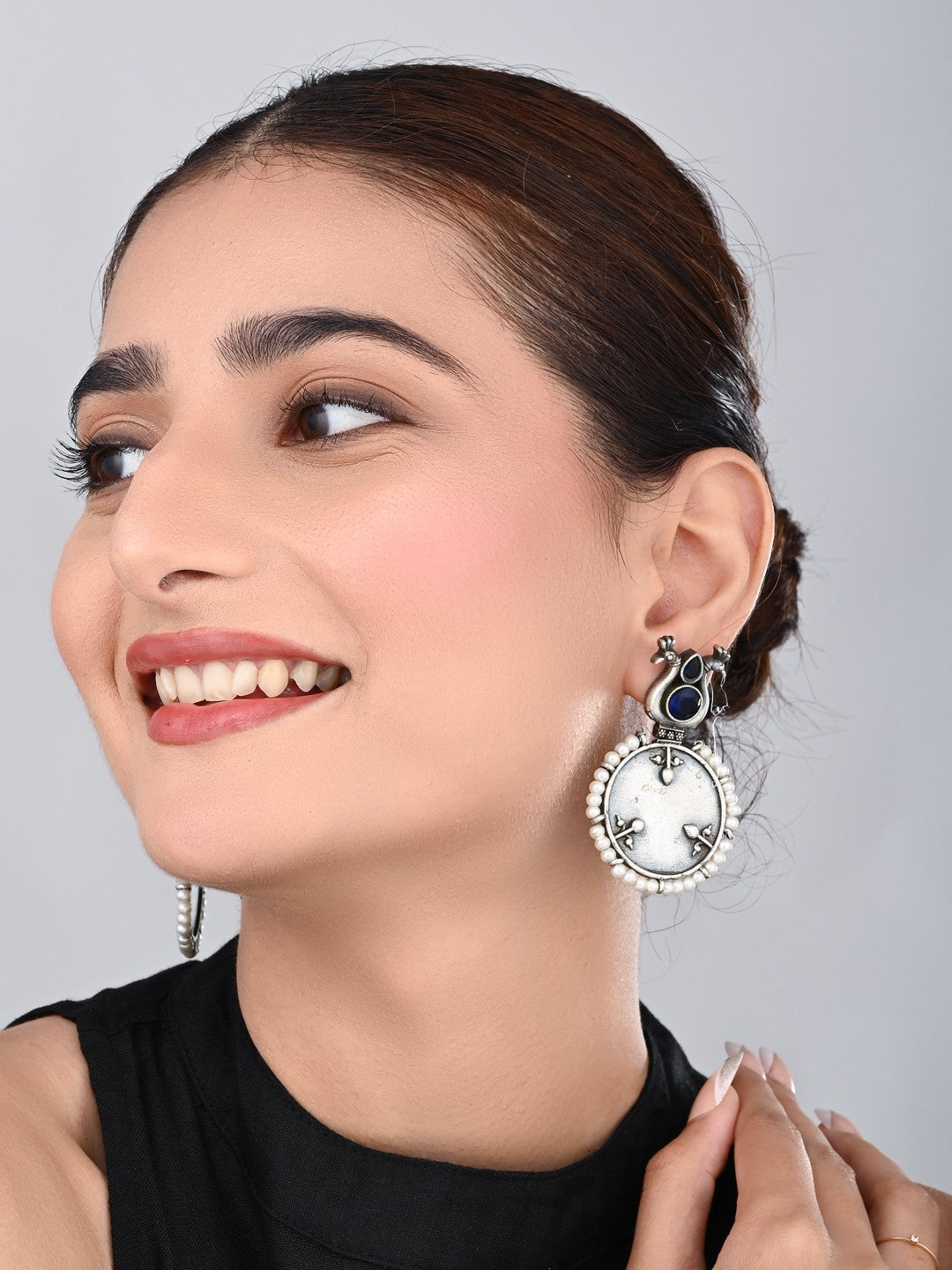 Peacock Mirror Charm Earrings
