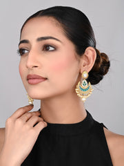 Gold-Plated Crescent Green Chandbalis