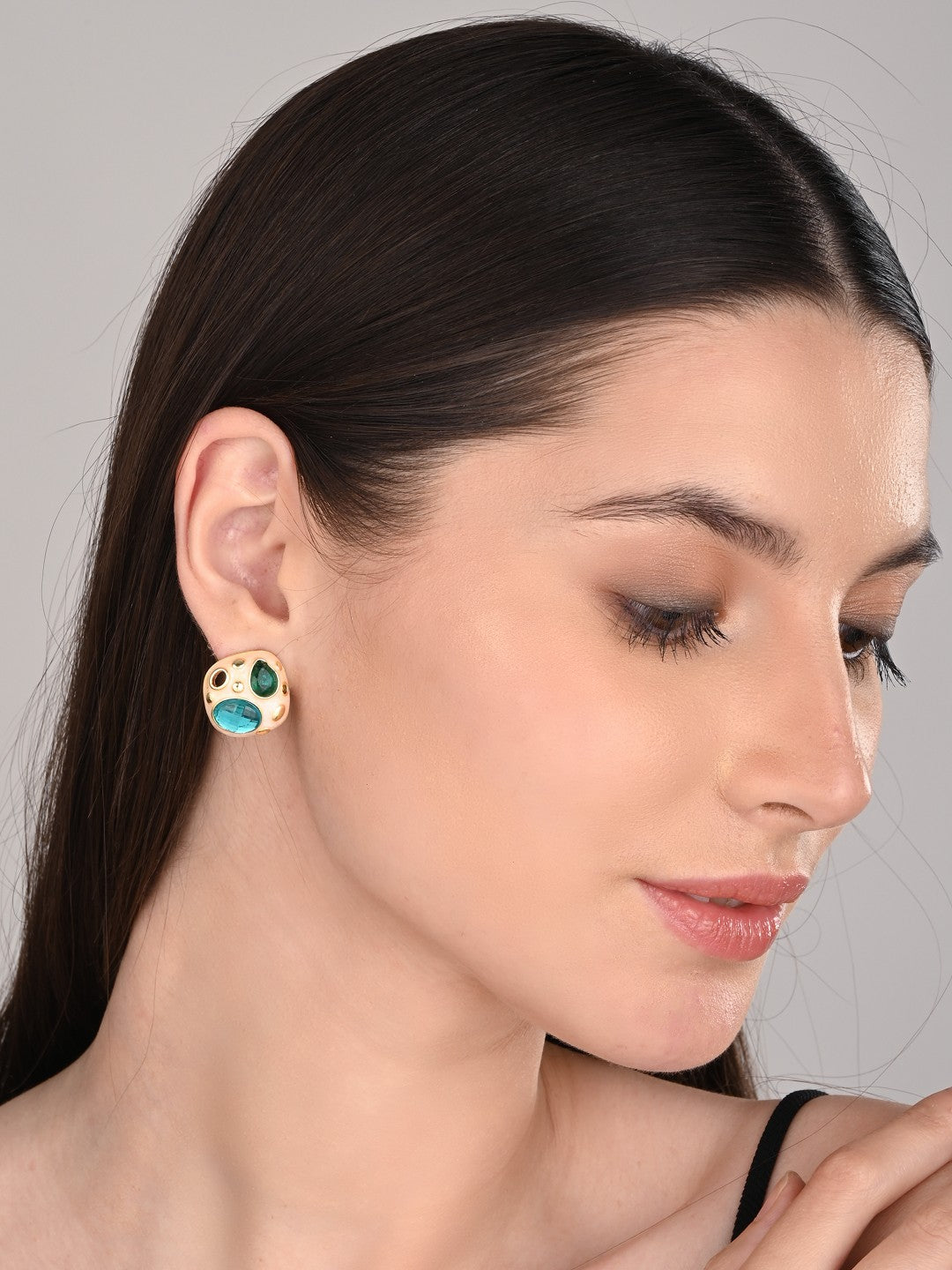 Enamelled Multi coloured Stud  earriing