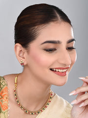 Gold Plated Multi coloured stone Necklace set