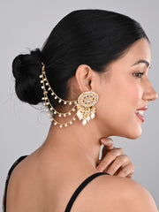 Gold Plated Ear chains small beads-1