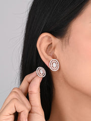 Rose Gold plated Oval Studs