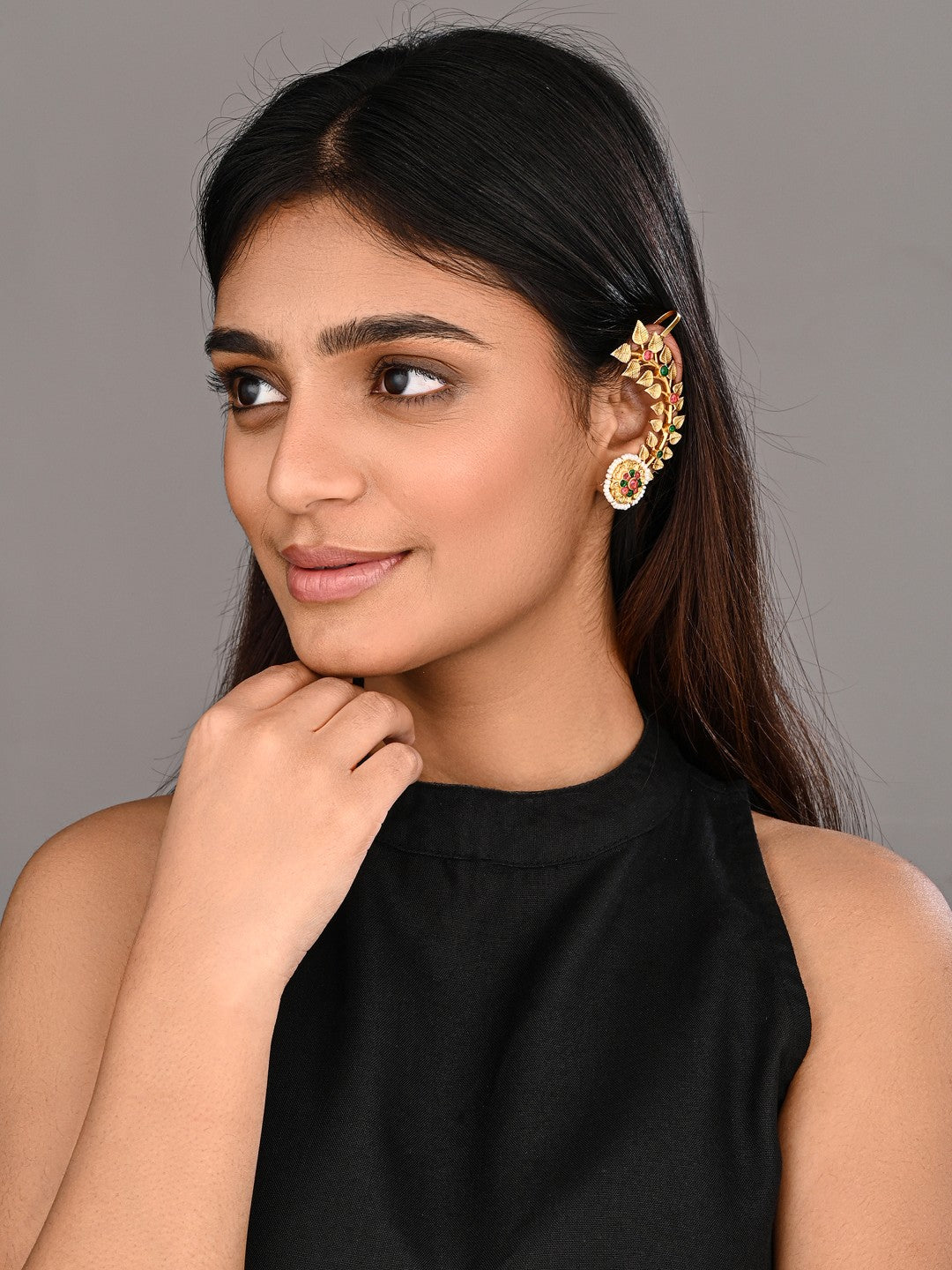 Floral Gold plated Earcuffs