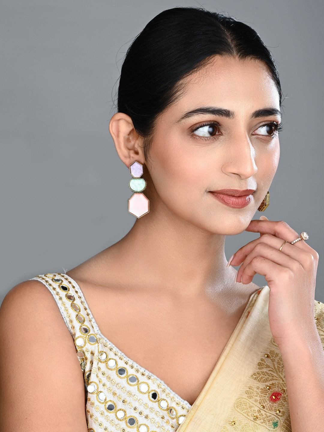 Geometric Statement Drop Earrings