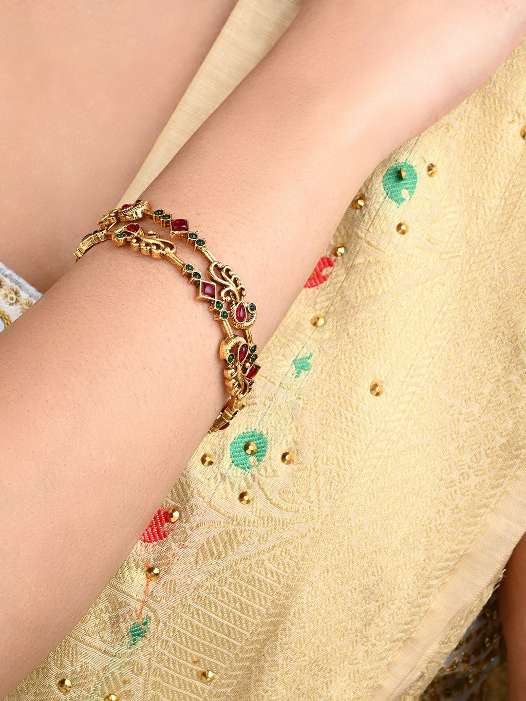 Antique Gold Set of 4 Bangles