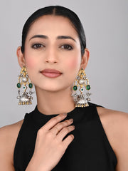 Dual tone Jhumka Earring - Green