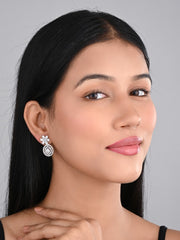 Rose Gold plated Flower Oval drop Earring