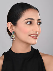 Stones & beads Circular Drop Earring - green