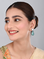 Women Silver-Plated Contemporary Drop Earrings - Blue