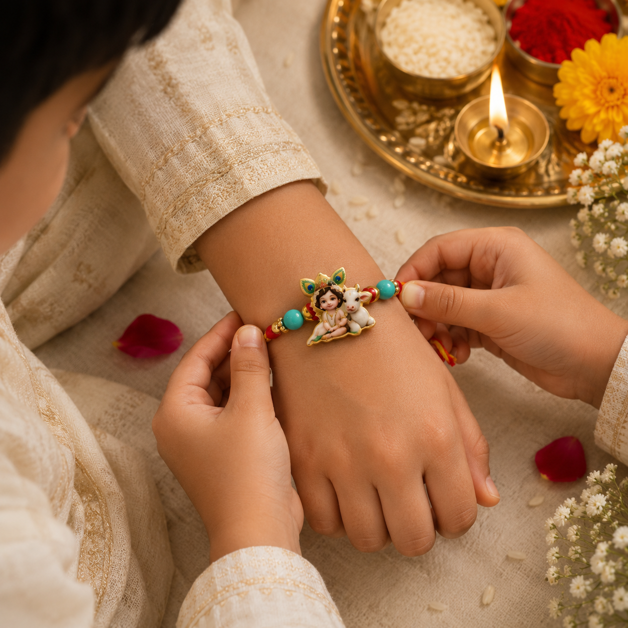 Bal Krishna Rakhi Set of 2