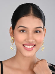 Contemporary Geometric drop earring White