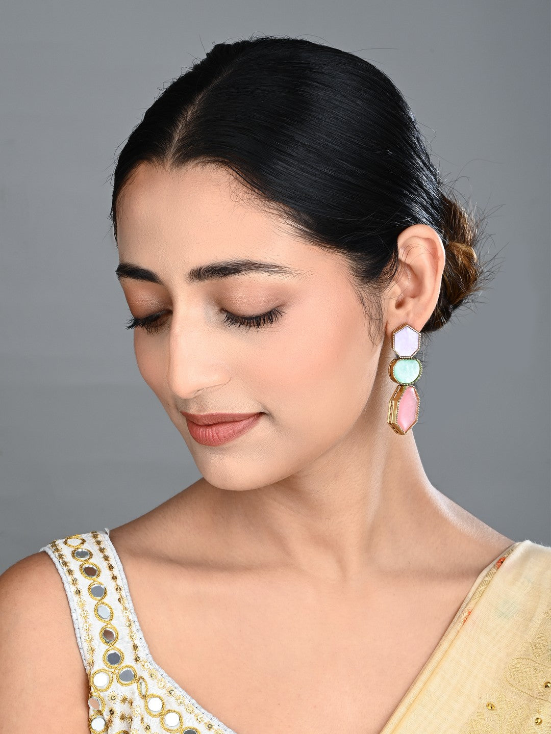 Geometric Statement Drop Earrings