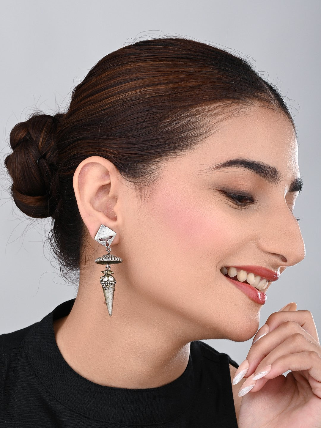 Vintage Tribal Cone Drop Earrings