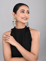 Dual tone Jhumka Earring - Green
