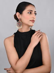 Gold-Plated Floral Motif Earrings Multi
