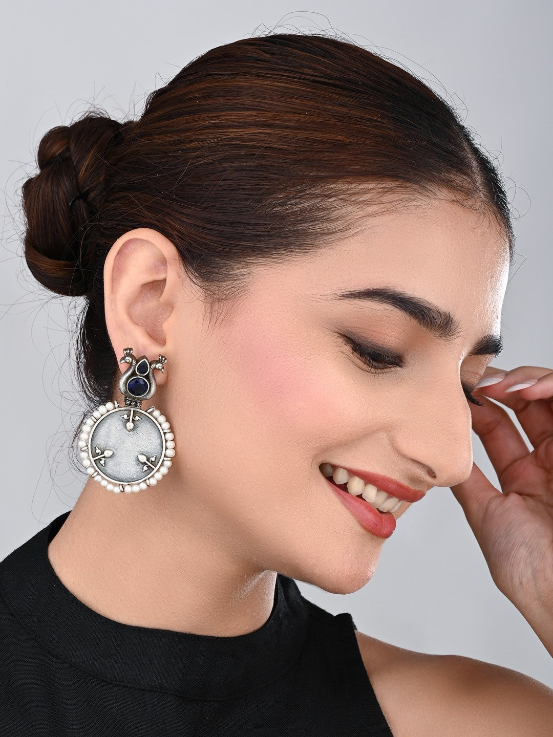 Peacock Mirror Charm Earrings