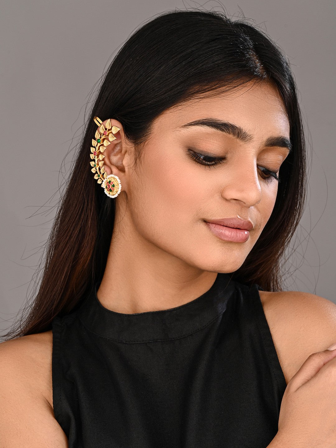 Floral Gold plated Earcuffs